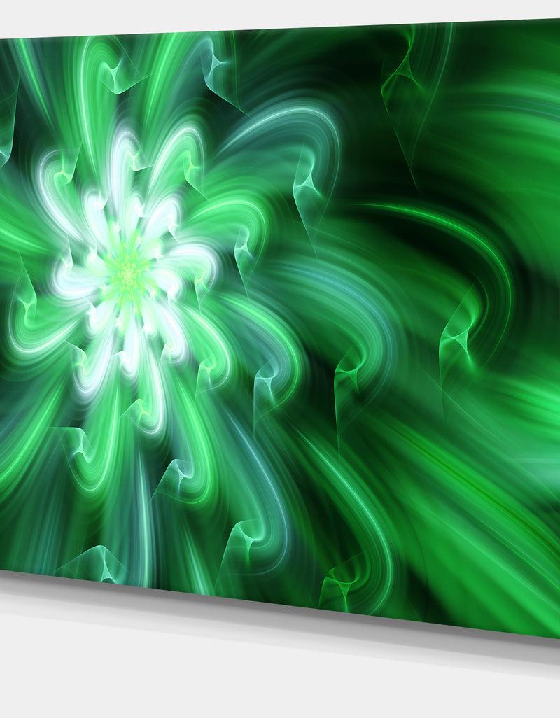 DesignQ Large Green Exotic Flower Petals - Extra Large Floral Wall Art On Canvas