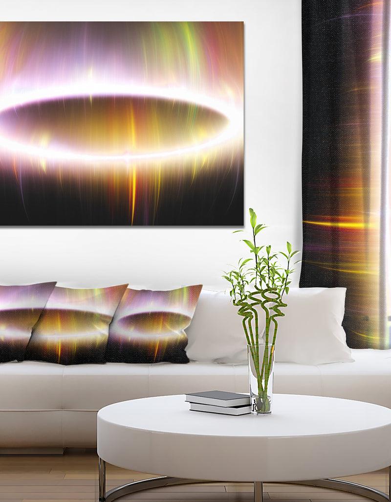 DesignQ Large Oval of Northern Lights - Abstract Art on Canvas