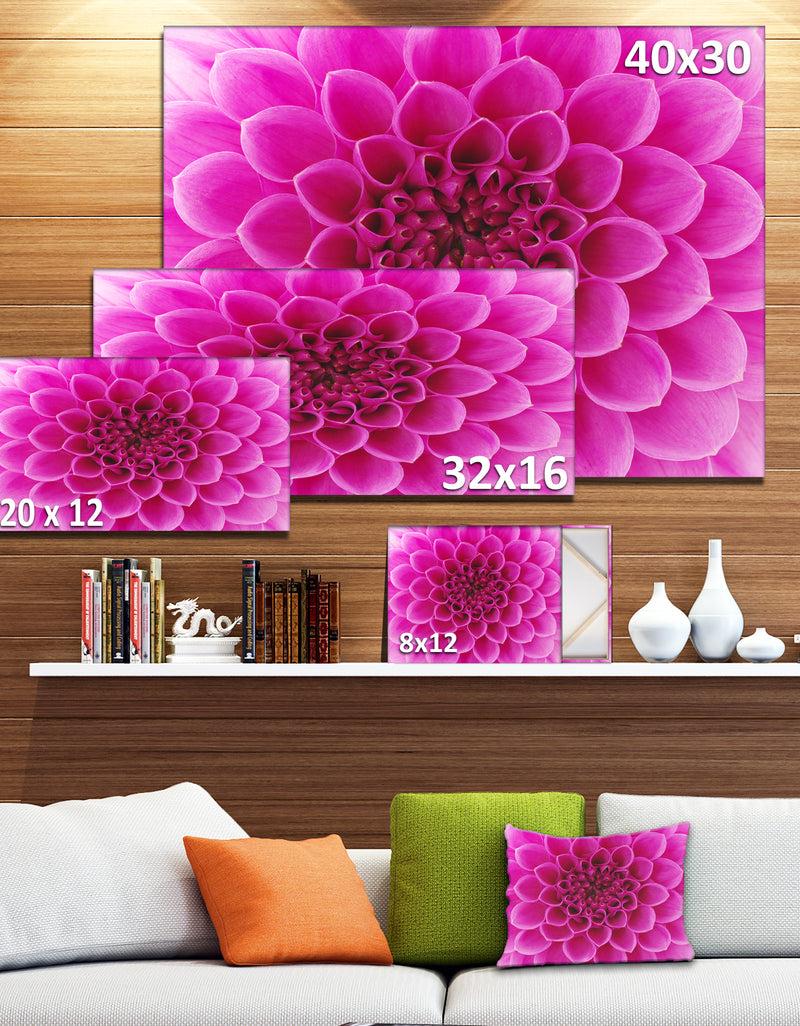 DesignQ Large Pink Flower And Petals - Modern Floral Canvas Wall Art