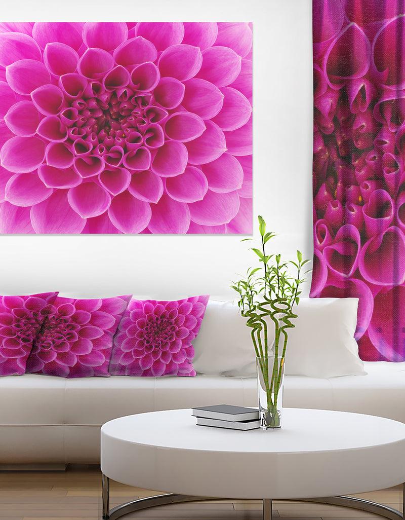 DesignQ Large Pink Flower and Petals - Modern Floral Canvas Wall Art