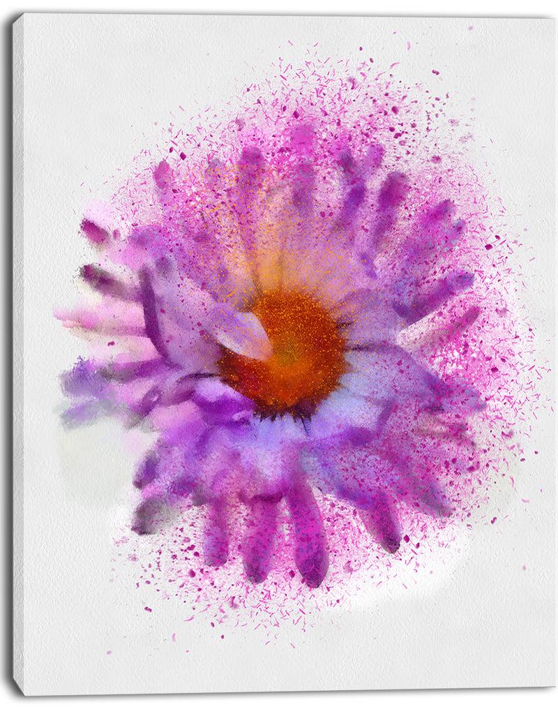 DesignQ Large Purple Watercolor Flower - Floral Canvas Artwork Print