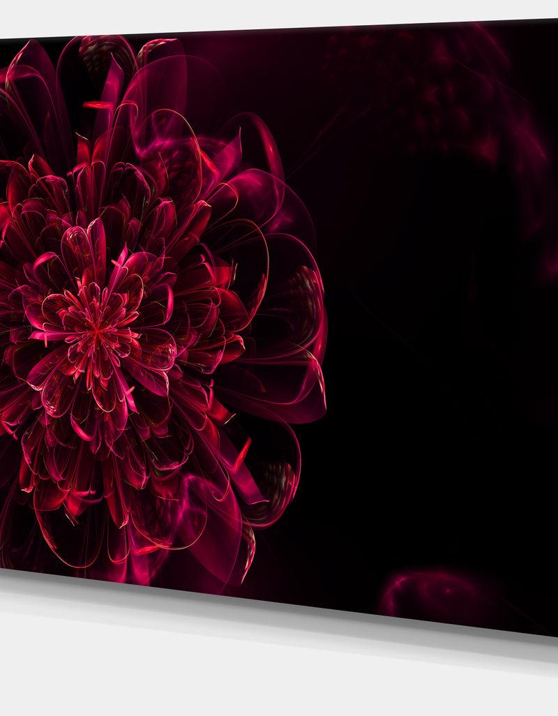 DesignQ Large Red Alien Fractal Flower - Extra Large Floral Canvas Art Print