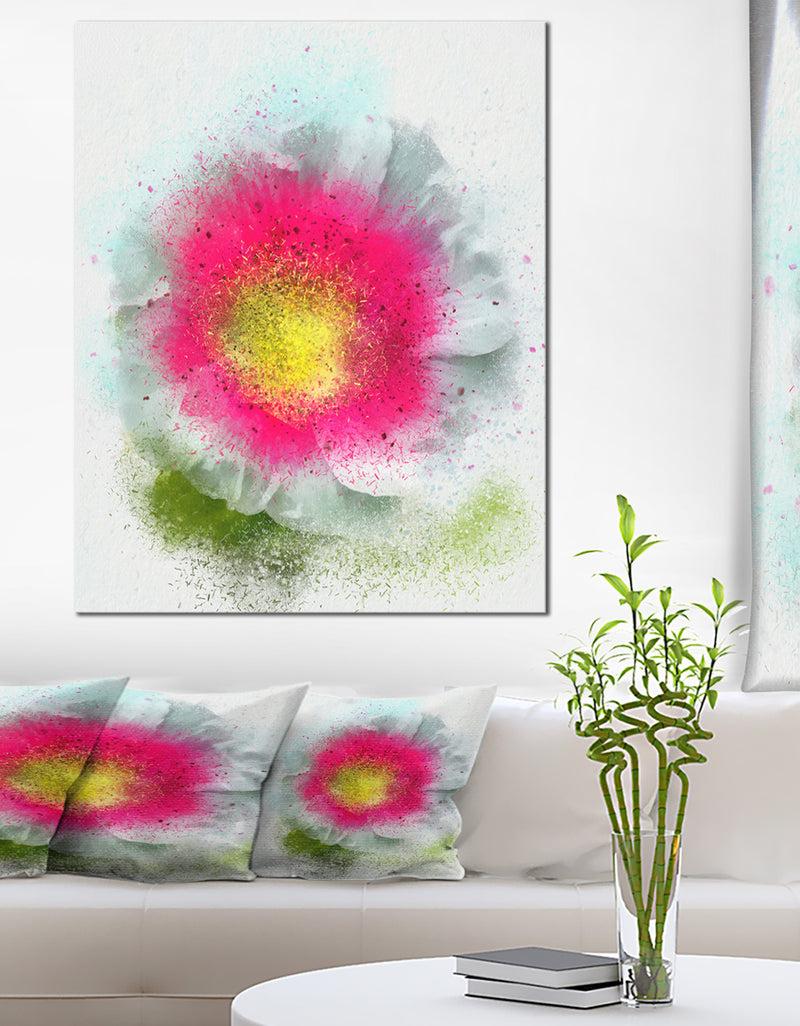 DesignQ Large Red Poppy Flower on White - Floral Canvas Artwork Print