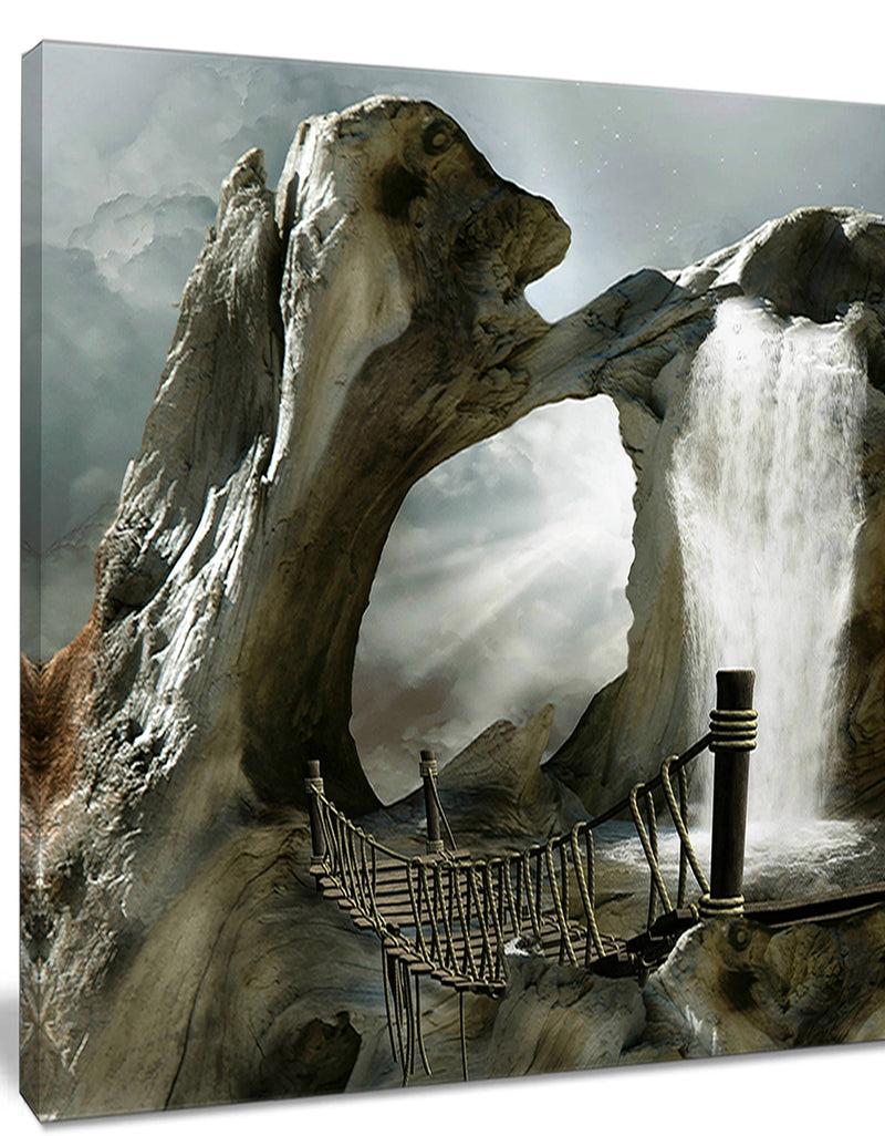 DesignQ Large Trunk With Waterfall - Landscape Art Canvas Print