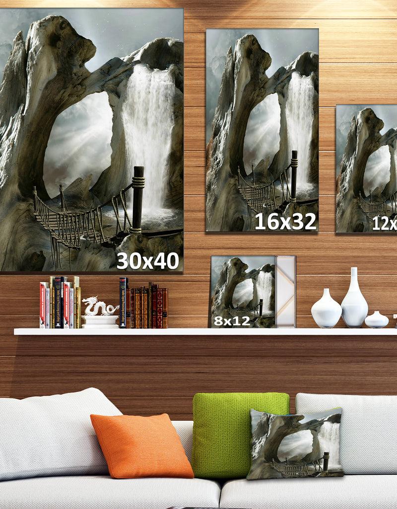 DesignQ Large Trunk With Waterfall - Landscape Art Canvas Print