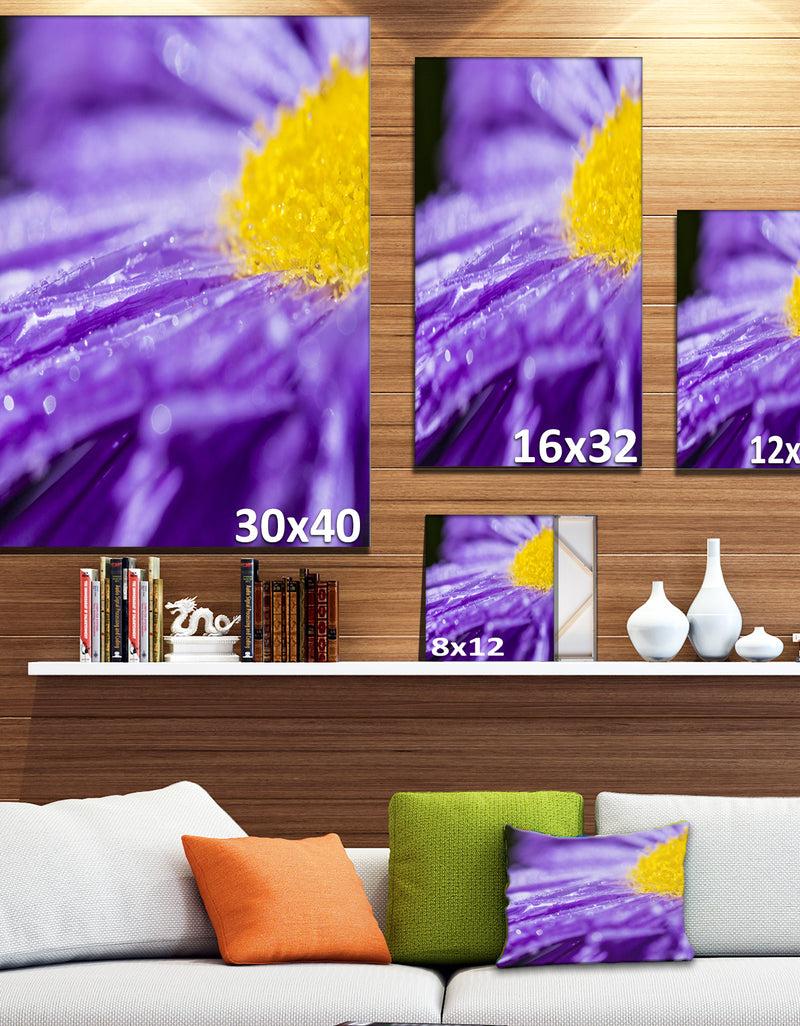 DesignQ Large Violet Flower Petal Close-up - Large Flower Canvas Wall Art