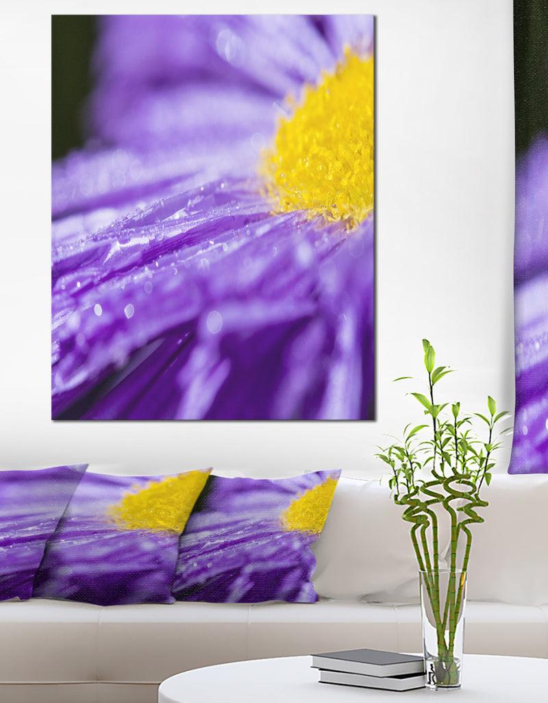 DesignQ Large Violet Flower Petal Close-up - Large Flower Canvas Wall Art