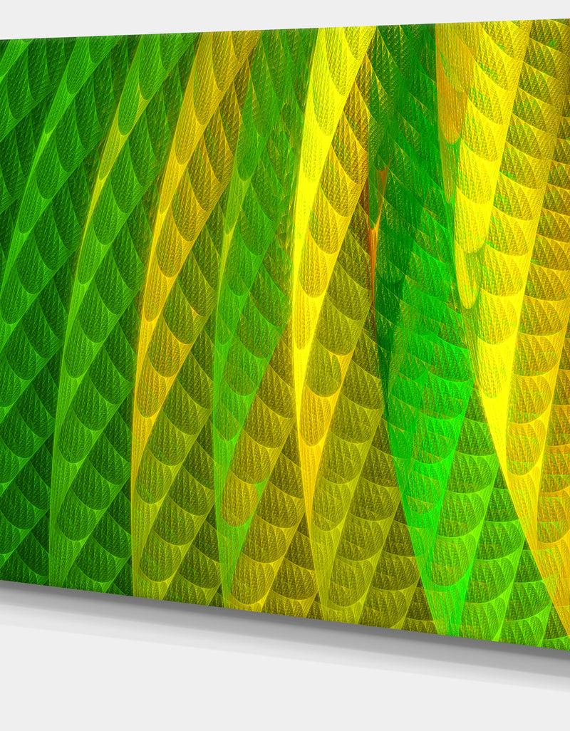 DesignQ Layered Green Psychedelic Design - Large Glossy Canvas Art Print