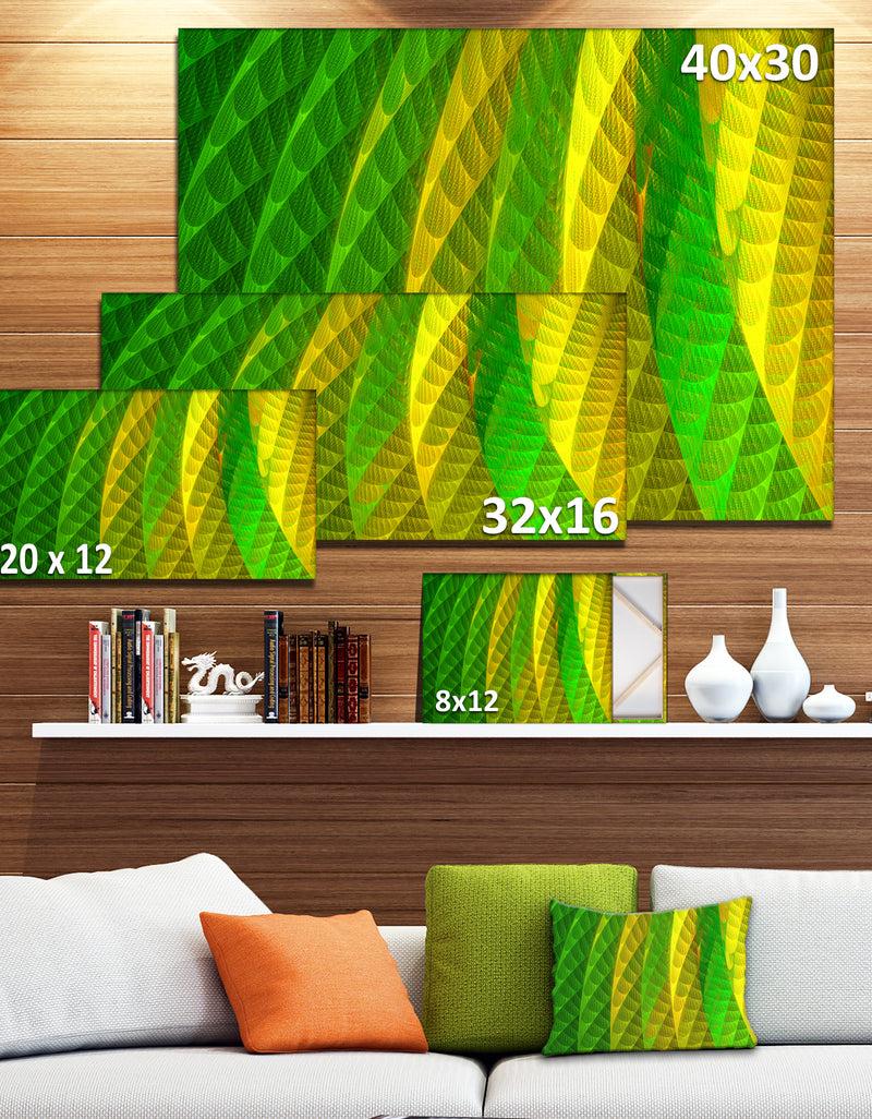 DesignQ Layered Green Psychedelic Design - Large Glossy Canvas Art Print
