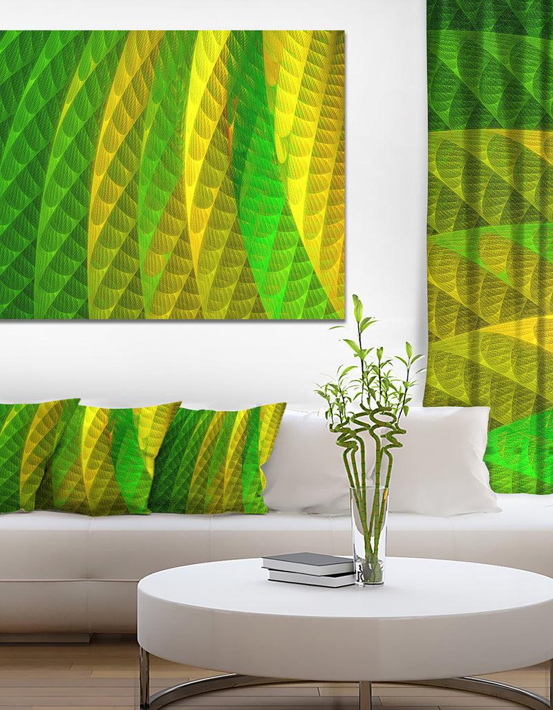 DesignQ Layered Green Psychedelic Design - Large Glossy Canvas Art Print