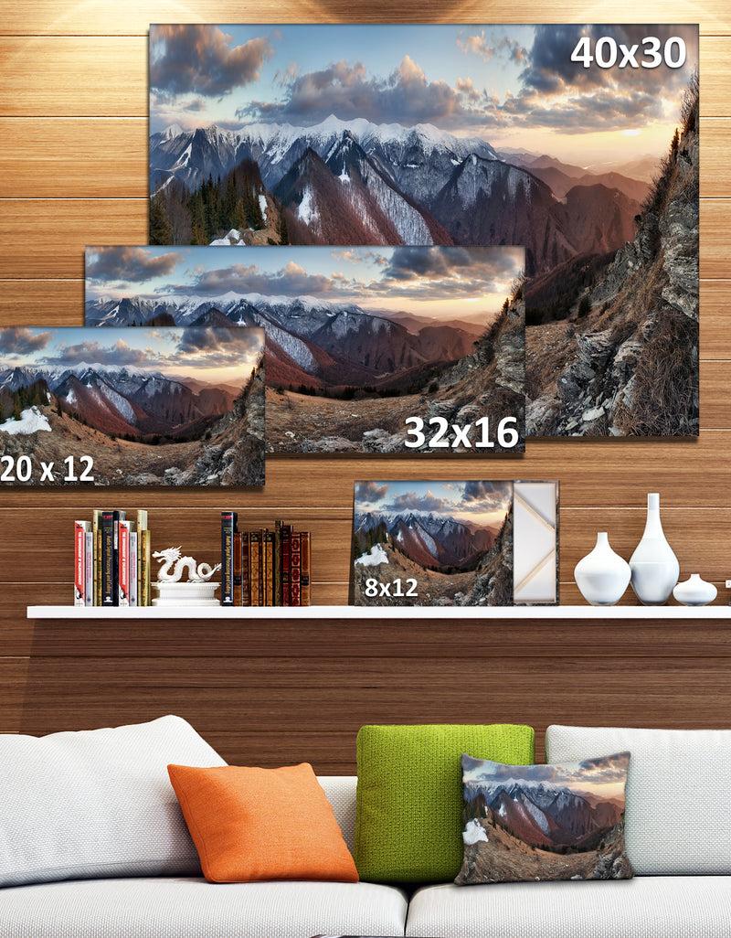 DesignQ Layers Of Foggy Hills Panorama - Landscape Artwork Canvas