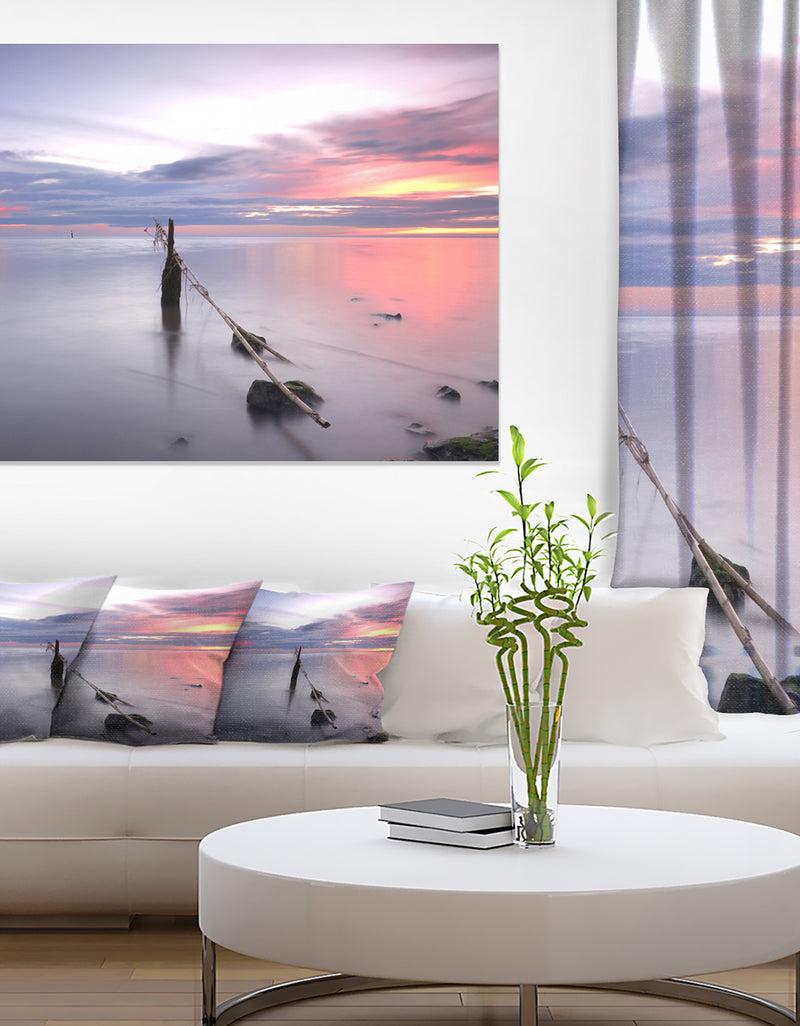 DesignQ Lazy River At River Tejo Sacavem - Contemporary Seascape Art Canvas
