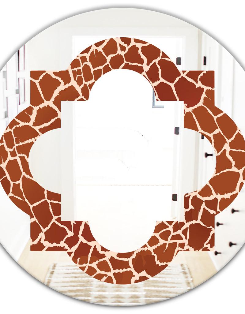 DesignQ Leopard Fur Safari I - Modern Round Or Oval Wall Mirror - Quatrefoil