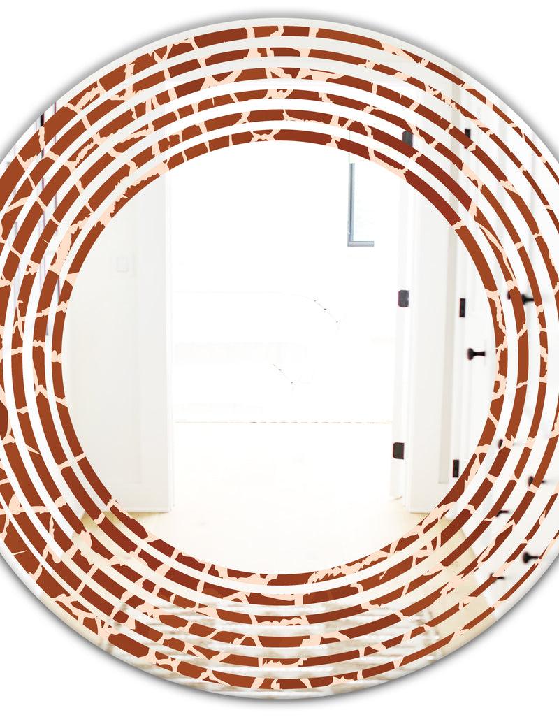 DesignQ Leopard Fur Safari I - Modern Round Or Oval Wall Mirror - Wave
