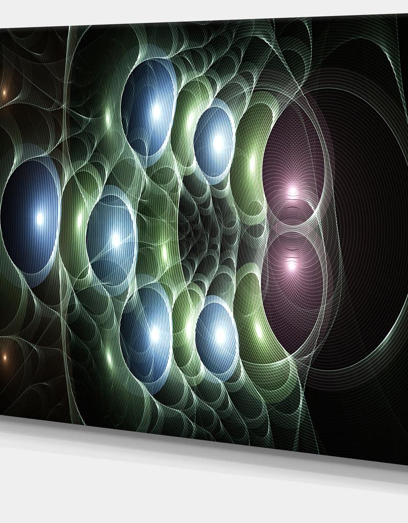 DesignQ Light Blue 3D Surreal Circles'Large Abstract Canvas Art Print