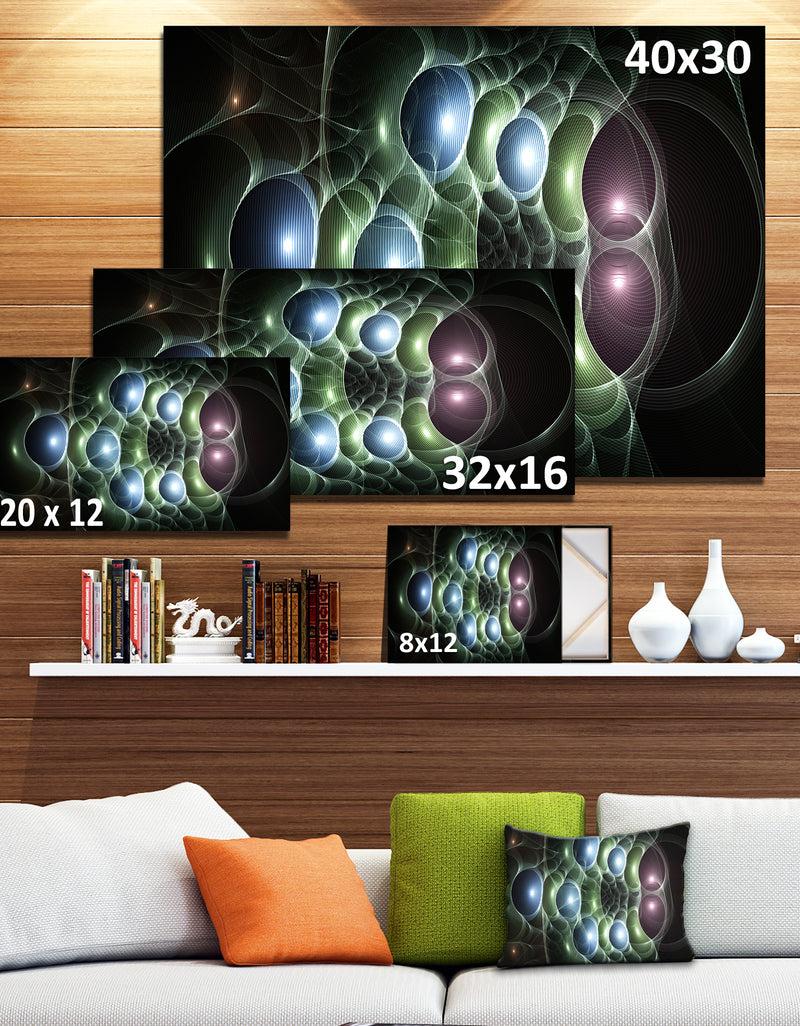 DesignQ Light Blue 3D Surreal Circles'Large Abstract Canvas Art Print