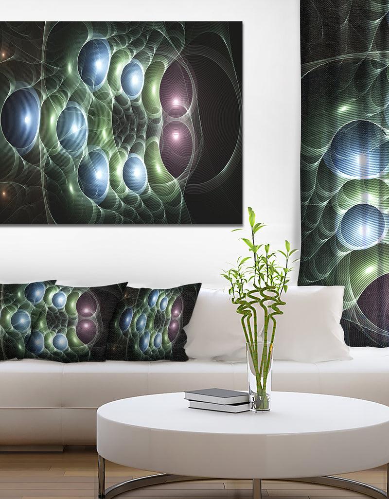 DesignQ Light Blue 3D Surreal Circles'Large Abstract Canvas Art Print