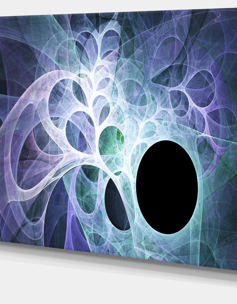 DesignQ Light Blue Fractal Angel Wings - Abstract Wall Art Canvas