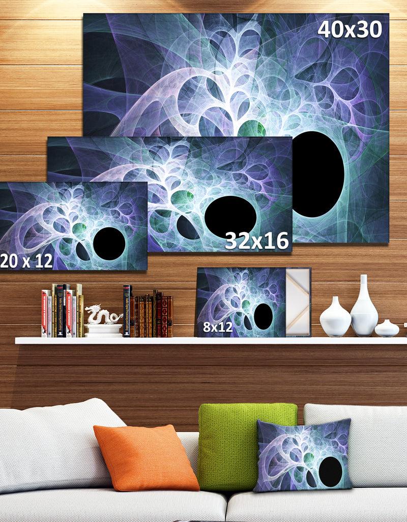 DesignQ Light Blue Fractal Angel Wings - Abstract Wall Art Canvas