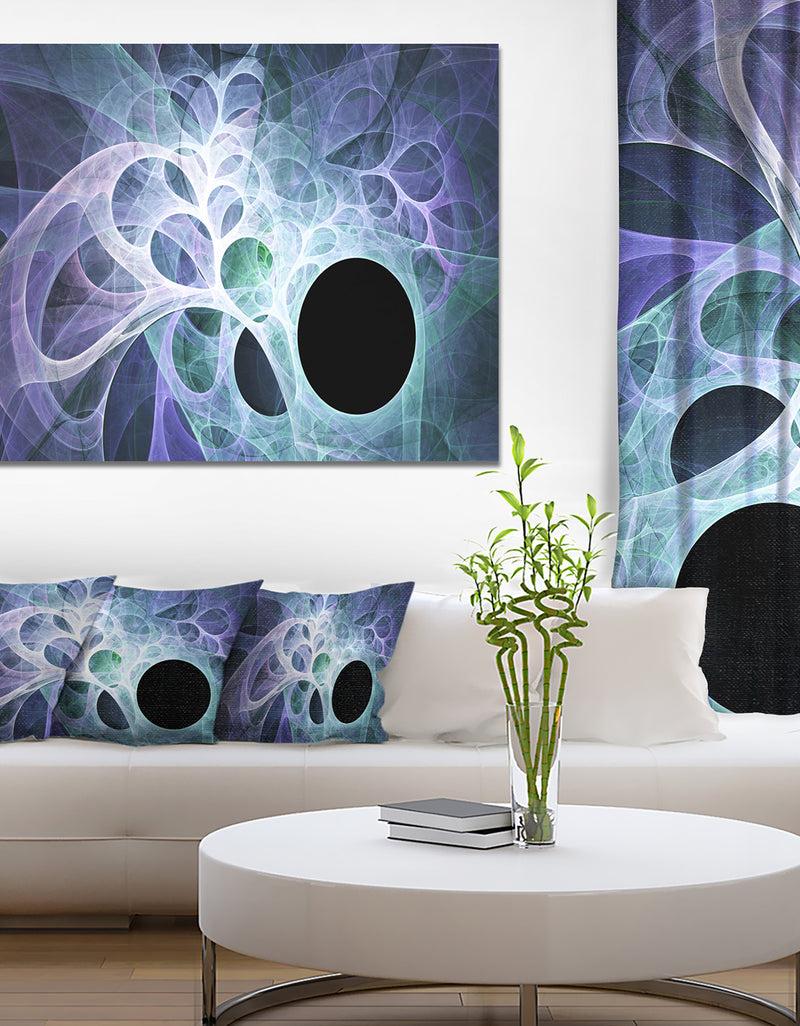 DesignQ Light Blue Fractal Angel Wings - Abstract Wall Art Canvas