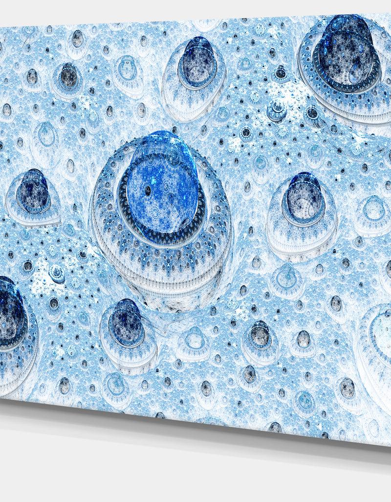 DesignQ Light Blue Fractal Exotic Planet - Extra Large Canvas Art Print