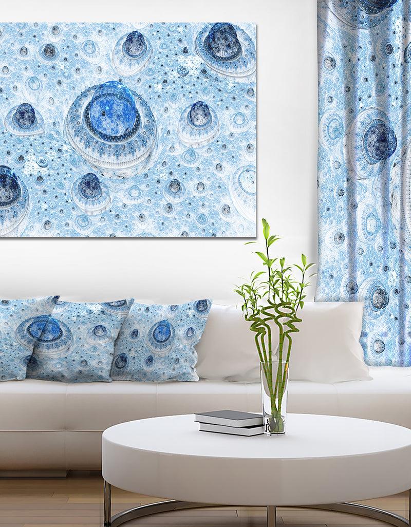 DesignQ Light Blue Fractal Exotic Planet - Extra Large Canvas Art Print