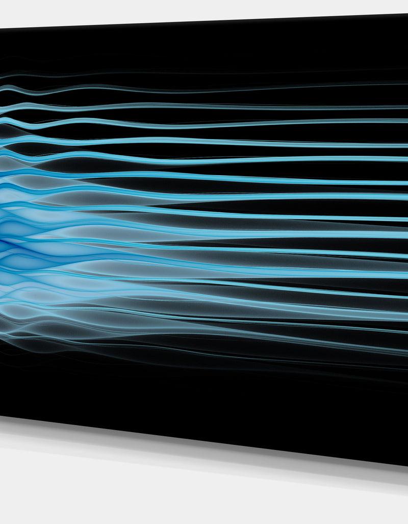 DesignQ Light Blue Fractal Flames - Extra Large Abstract Canvas Art Print