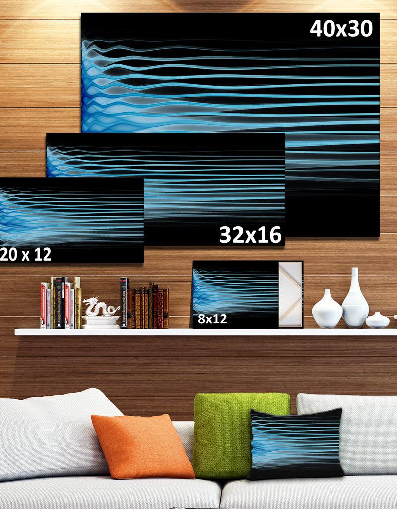 DesignQ Light Blue Fractal Flames - Extra Large Abstract Canvas Art Print