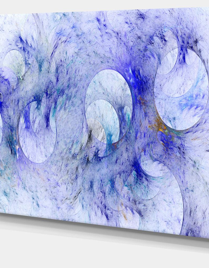 DesignQ Light Blue Fractal Glass Texture - Abstract Artwork On Canvas