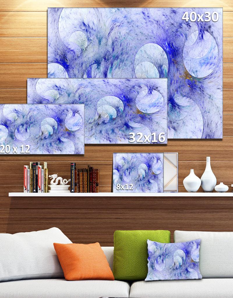 DesignQ Light Blue Fractal Glass Texture - Abstract Artwork On Canvas
