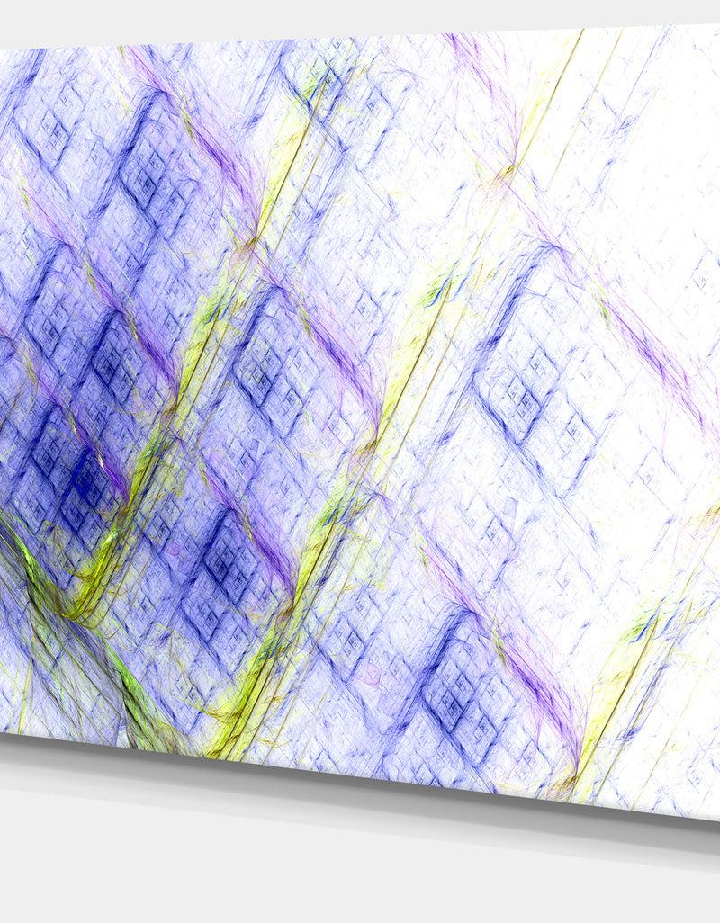 DesignQ Light Blue Fractal Grill - Extra Large Abstract Art On Canvas