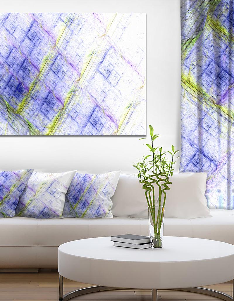 DesignQ Light Blue Fractal Grill - Extra Large Abstract Art on Canvas
