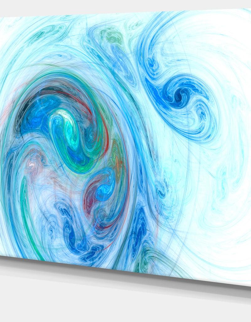 DesignQ Light Blue Fractal Illustration - Large Canvas Wall Art