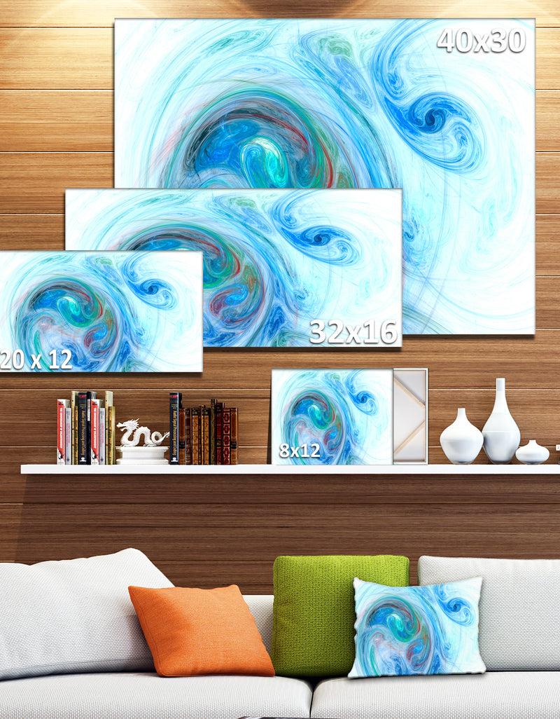 DesignQ Light Blue Fractal Illustration - Large Canvas Wall Art