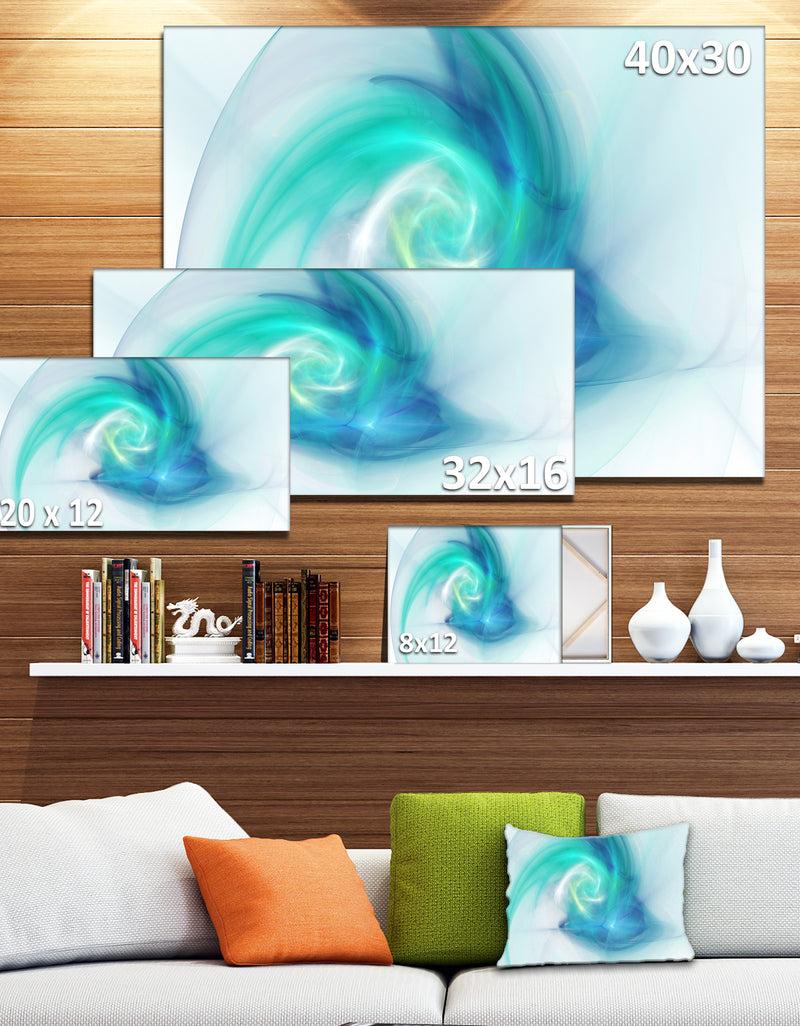 DesignQ Light Blue Fractal Large Texture - Large Canvas Wall Art