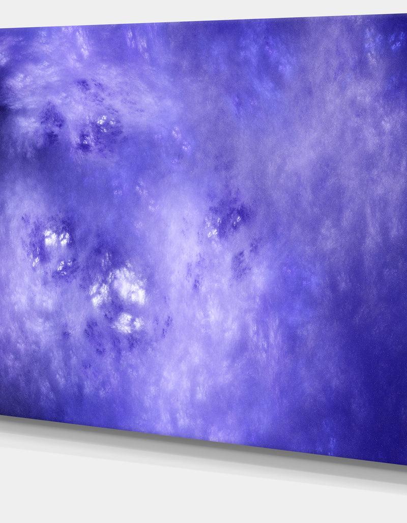 DesignQ Light Blue Fractal Sky With Stars'Extra Large Abstract Canvas Art Print