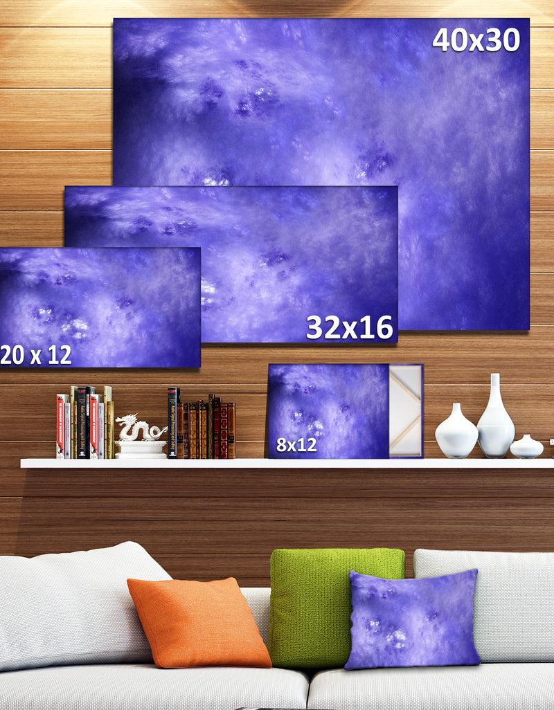 DesignQ Light Blue Fractal Sky With Stars'Extra Large Abstract Canvas Art Print