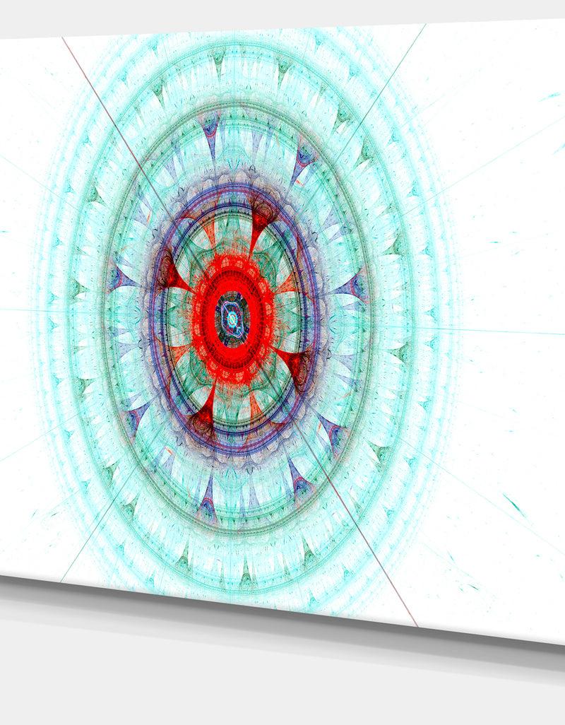 DesignQ Light Blue Fractal Sphere - Abstract Wall Art Canvas