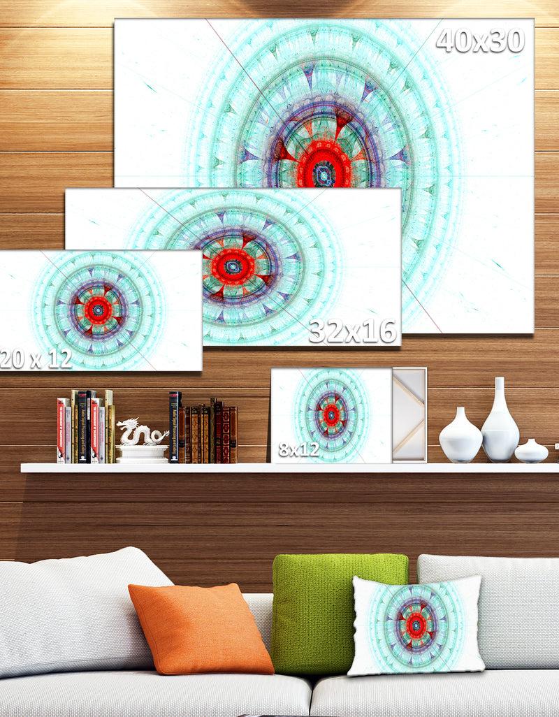 DesignQ Light Blue Fractal Sphere - Abstract Wall Art Canvas