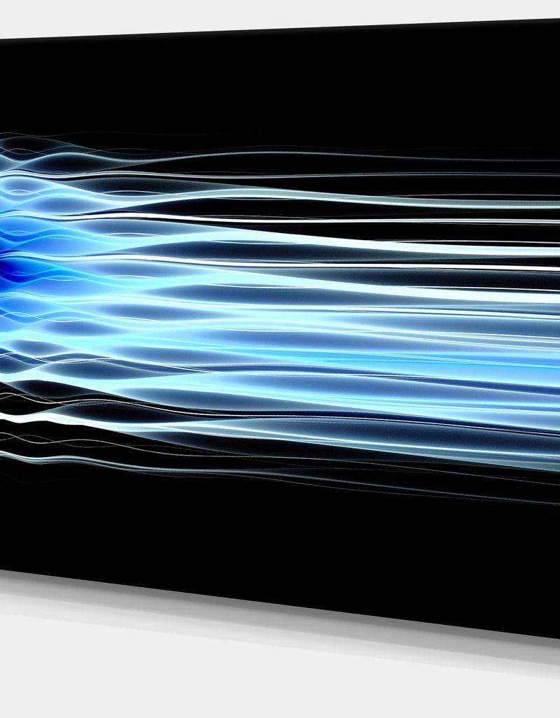 DesignQ Light Blue Fractal Waves - Extra Large Abstract Canvas Art Print