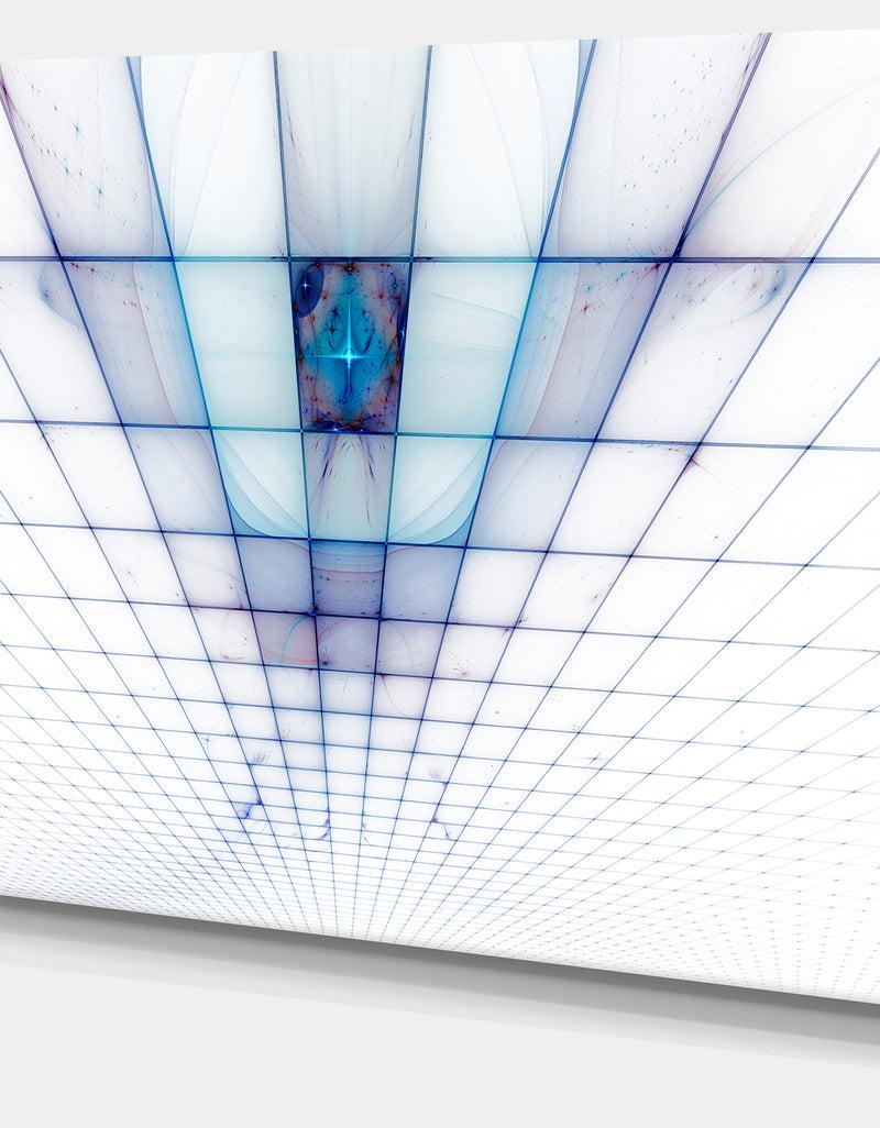 DesignQ Light Blue Laser Protective Grids - Abstract Wall Art On Canvas