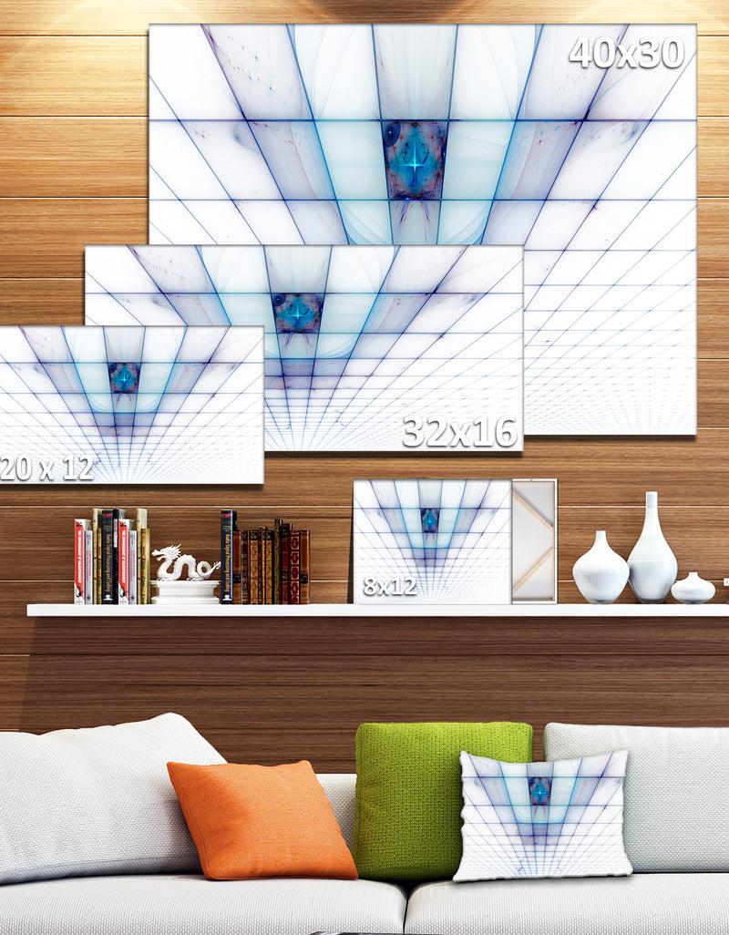 DesignQ Light Blue Laser Protective Grids - Abstract Wall Art On Canvas