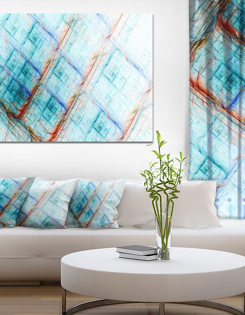 DesignQ Light Blue Metal Grill - Extra Large Abstract Art On Canvas