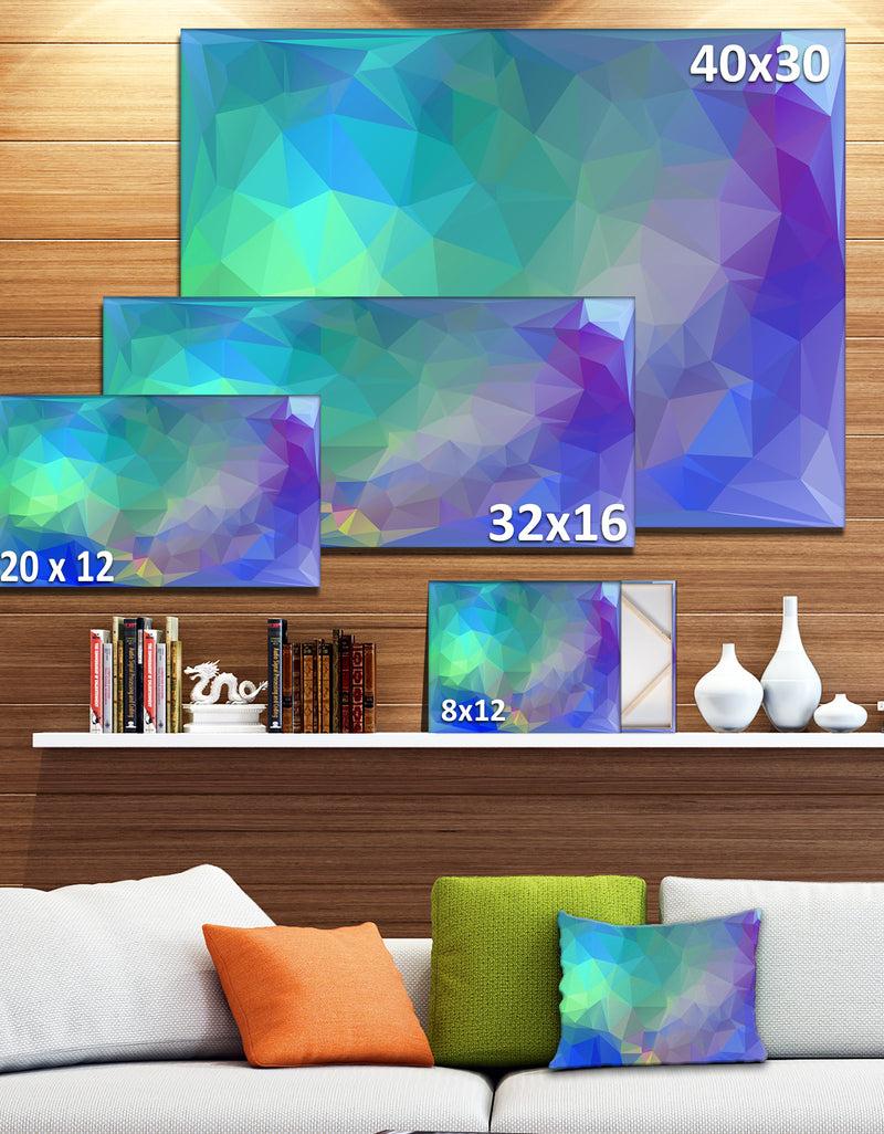 DesignQ Light Blue Polygonal Mosaic Pattern - Large Wall Artwork
