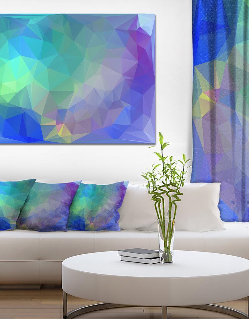 DesignQ Light Blue Polygonal Mosaic Pattern - Large Wall Artwork