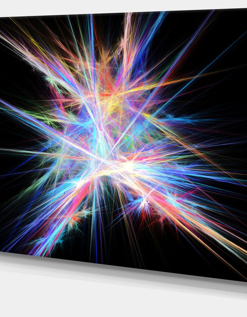 DesignQ Light Blue Spectrum Of Light - Extra Large Abstract Canvas Art Print