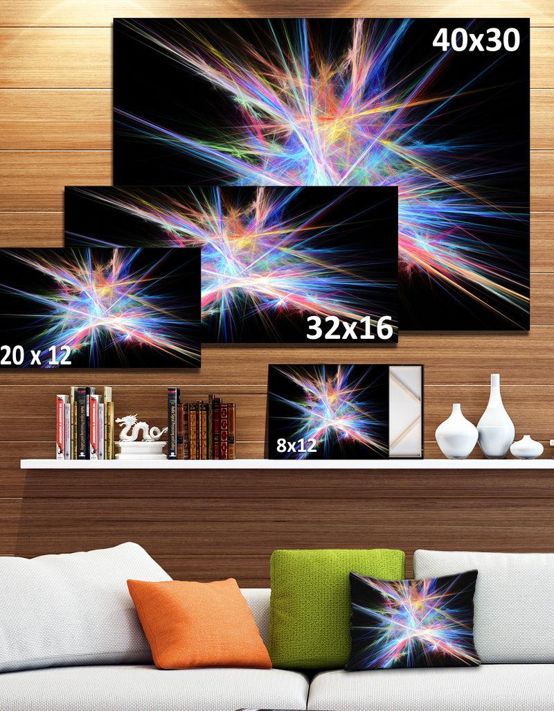 DesignQ Light Blue Spectrum Of Light - Extra Large Abstract Canvas Art Print