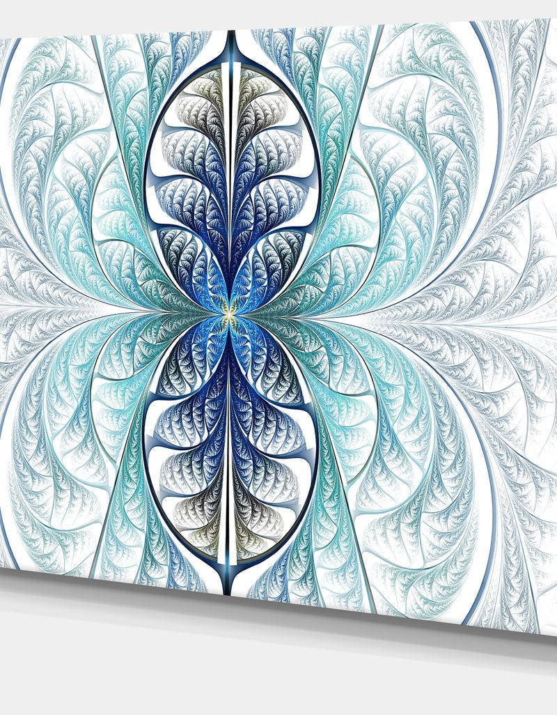 DesignQ Light Blue Stained Glass Texture - Abstract Wall Art On Canvas