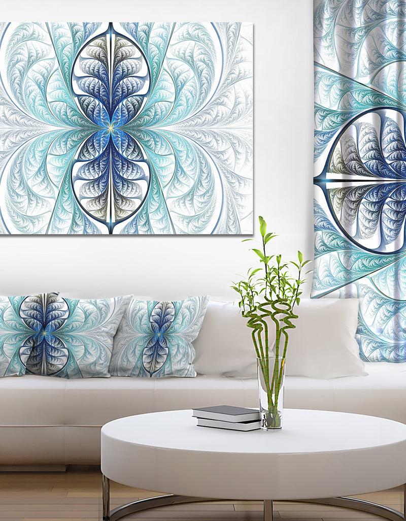 DesignQ Light Blue Stained Glass Texture - Abstract Wall Art on Canvas