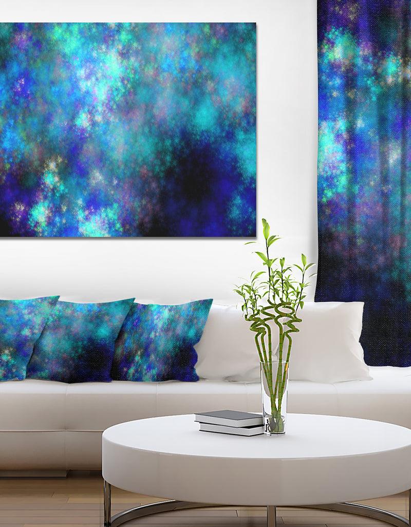 DesignQ Light Blue Starry Fractal Sky - Abstract Artwork on Canvas